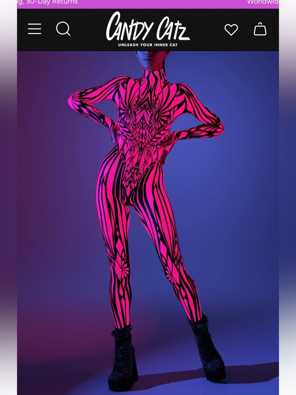 Candy Catz Neon Rave Jumpsuit (never worn)